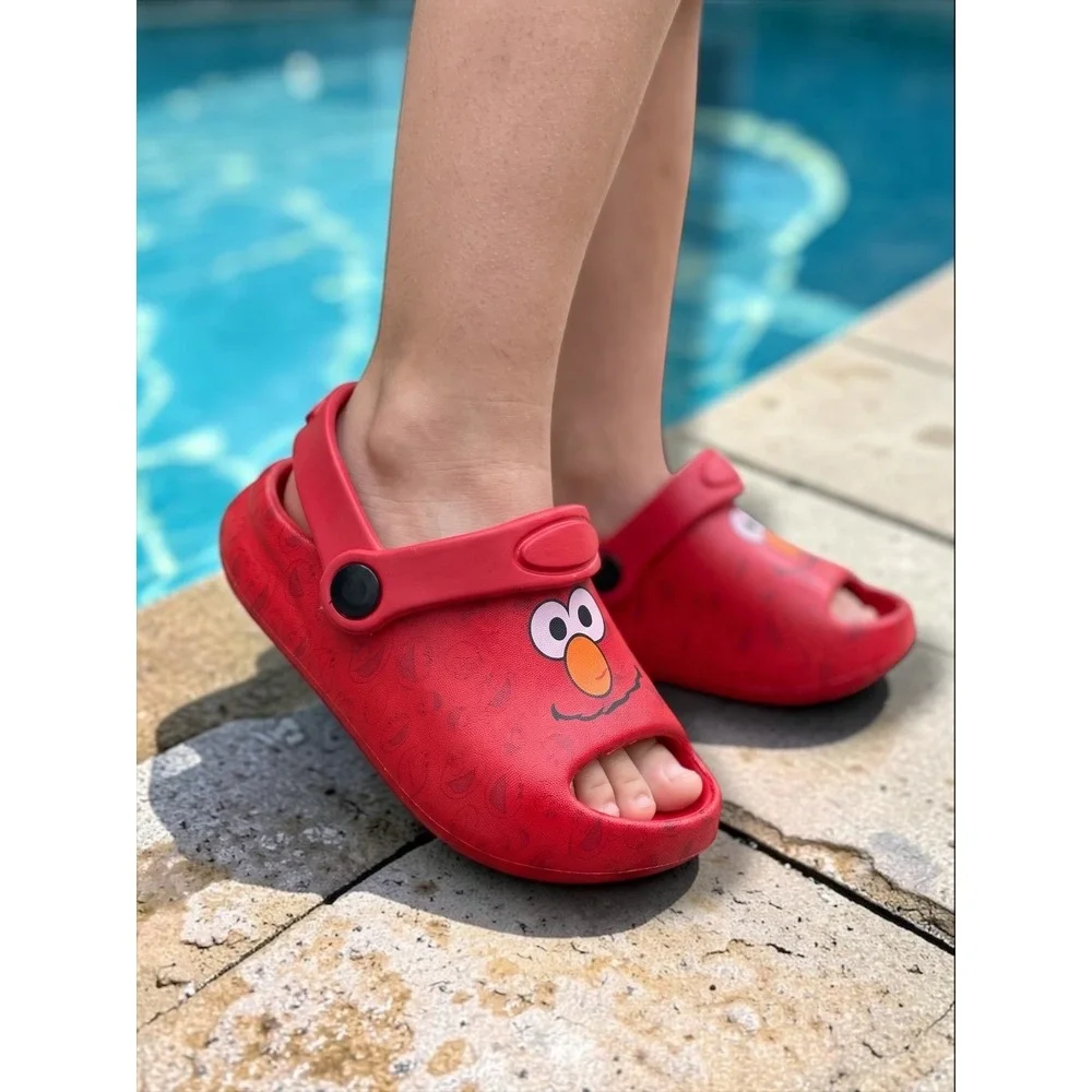 Sesame Street Elmo Red Character Clogs Kids Open Toe Slip On Sandals